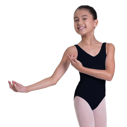 Bloch Overture Odetta Sleeveless Pleat Girls Leotard Black