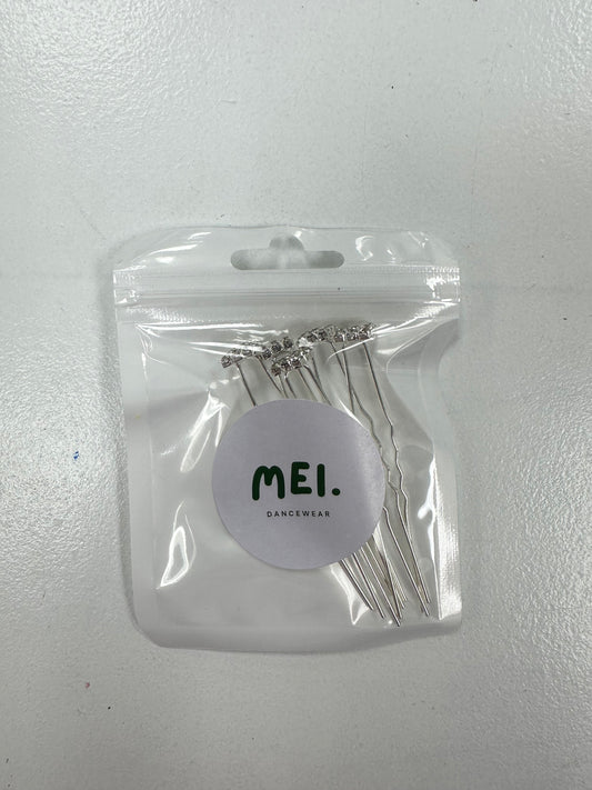Mei Dancewear Rhinestone Bobby Pins 5 Pack