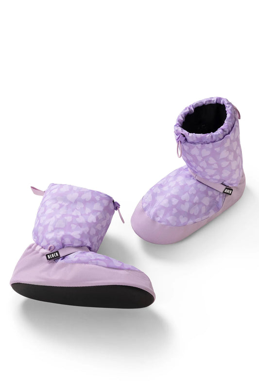 Bloch Children Confetti Hearts Printed Warmup Booties Lilac